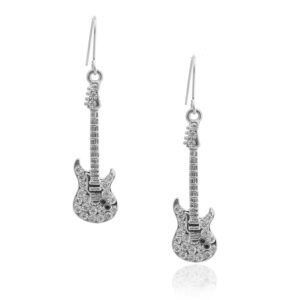 spinningdaisy crystal electric hanging guitar earrings