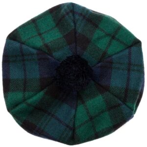 oxfords cashmere scottish tam with pompom. black watch