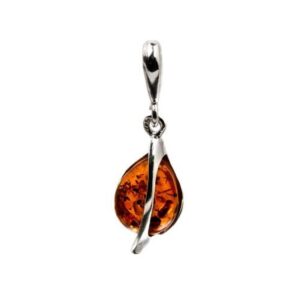 sterling silver amber new look pendant