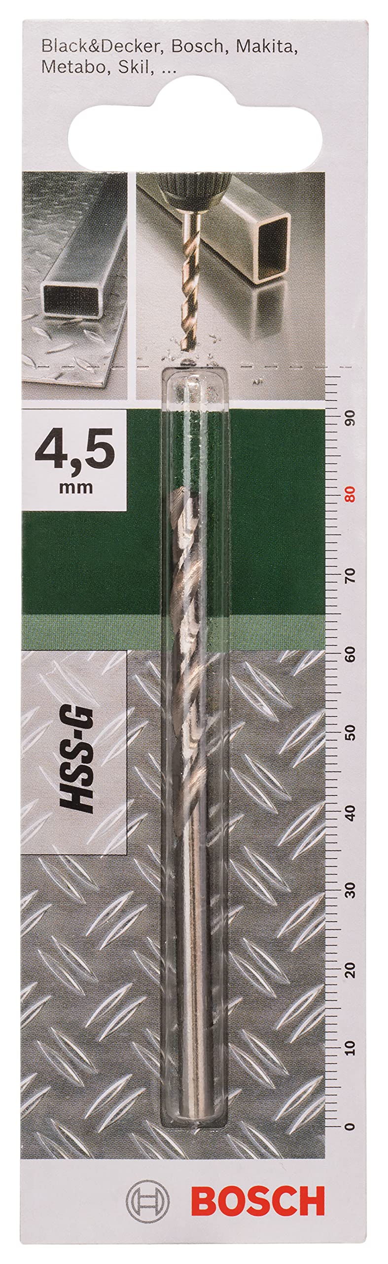 Bosch 1pc. HSS-G Drill Bit (Metal, Hard Plastic, Ø 4.5 x 47 x 80mm, Accessory Drill Driver)