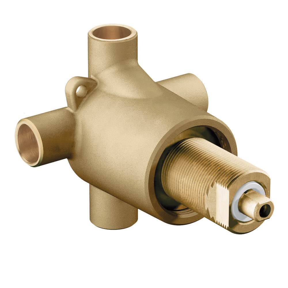 Moen 3360 Commercial Brass Three-Function Shower Transfer Valve, Standard 1/2-Inch CC Connections