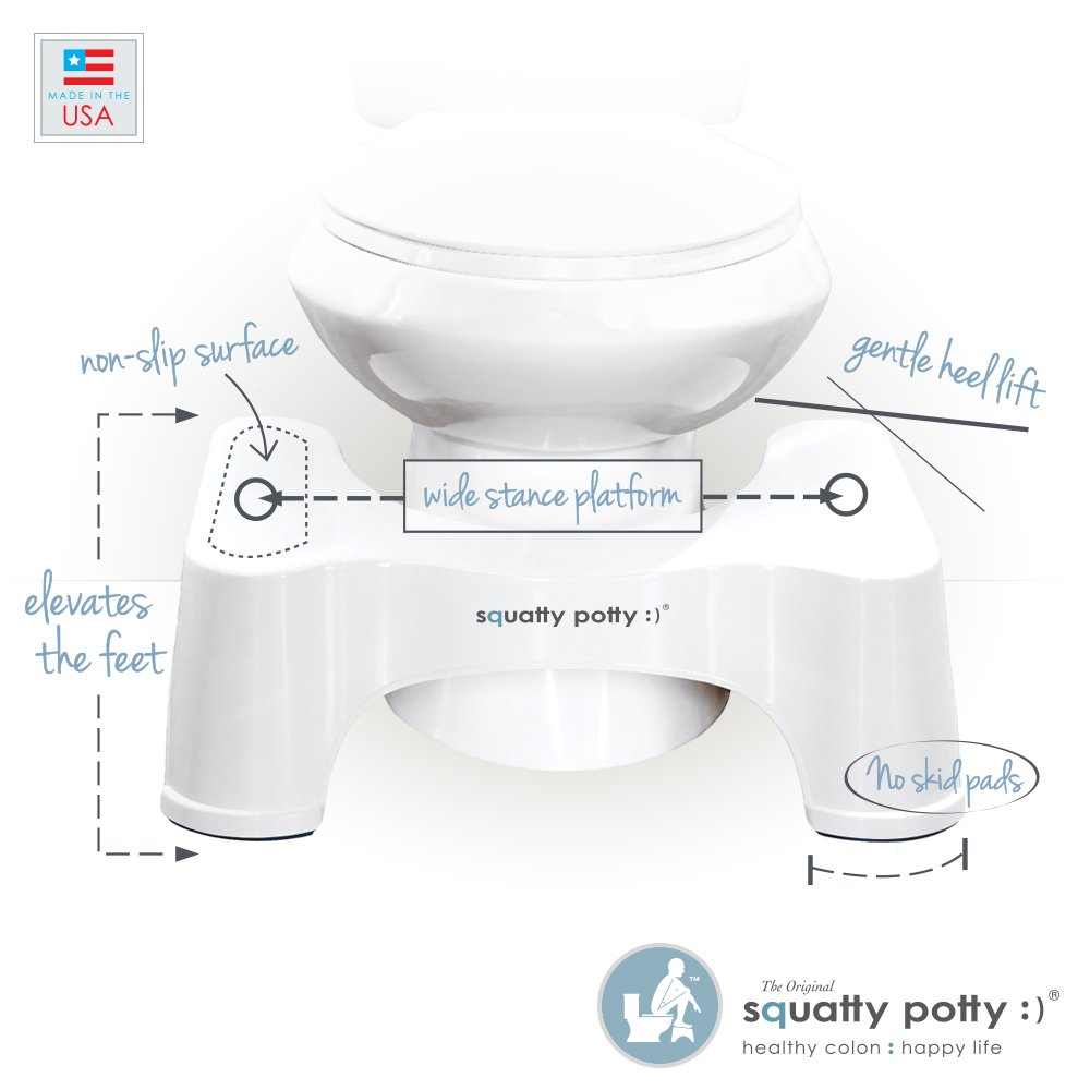 Squatty Potty The Original Bathroom Toilet Stool Height, White, 9 Inch (Pack of 1)