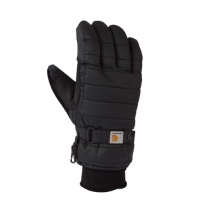 carhartt women's quilts insulated breathable glove with waterproof wicking insert, black, large