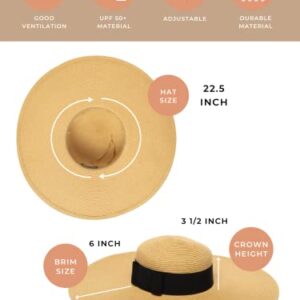 San Diego Hat Company Women's Floppy SPF 50+ Sun Hat, Camel, One Size