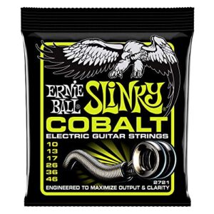 ernie ball regular slinky cobalt electric guitar strings - 10-46 gauge