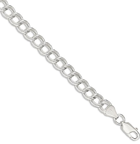 IceCarats 925 Sterling Silver 7mm Double Link Chain Charm Bracelet 7 inch