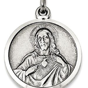 IceCarats 925 Sterling Silver Vintage Sacred Heart Love of Jesus Christ Head Face Medal Necklace Religious Pendant Christian Faith Charm Only