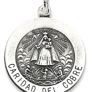 IceCarats 925 Sterling Silver Vintage Caridad Del Cobre Medal Necklace Charm Pendant Only