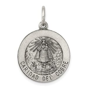 IceCarats 925 Sterling Silver Vintage Caridad Del Cobre Medal Necklace Charm Pendant Only