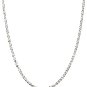 IceCarats 925 Sterling Silver 3mm Round Spiga Wheat Link Chain Necklace 24 inch