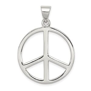 925 sterling silver peace sign inspirational symbol necklace charm pendant 35mm x 24mm only