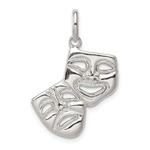 icecarats 925 sterling silver comedy tragedy necklace charm pendant only