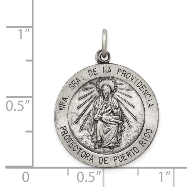 IceCarats 925 Sterling Silver Vintage De La Providencia Medal Necklace Charm Pendant Only