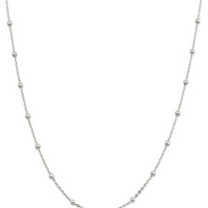 IceCarats 925 Sterling Silver 1.3mm Beaded Ball Chain Necklace 18 inch