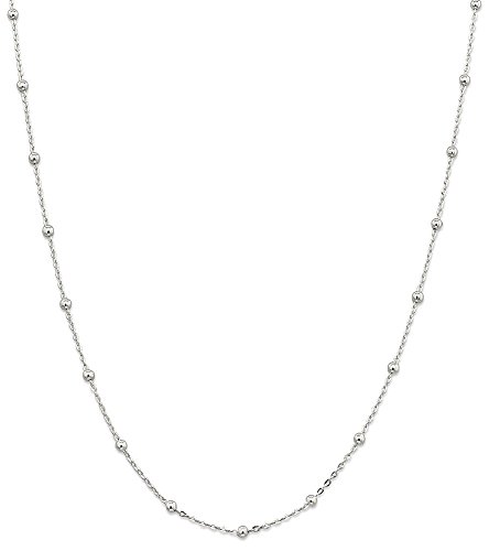 IceCarats 925 Sterling Silver 1.3mm Beaded Ball Chain Necklace 18 inch