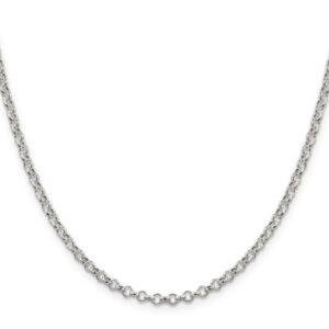 IceCarats 925 Sterling Silver 3mm Rolo Link Chain Necklace 16 inch