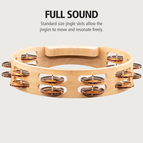 Meinl Percussion AE-MTA2BO Artisan Edition Maple Tambourine with Bronze Jingles, 2 Rows