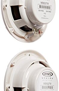 Jensen MS6007WR 6.5” Coaxial Marine Speakers, 60 Watts, White, Sold as Pair