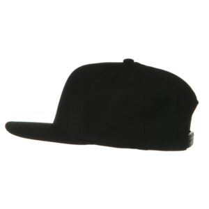 Flexible Wool Blend Prostyle Snapback Cap - Black