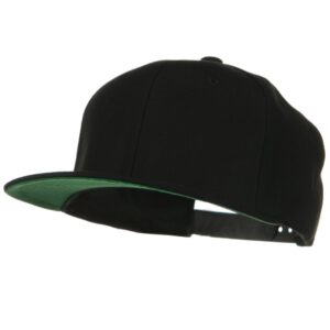 Flexible Wool Blend Prostyle Snapback Cap - Black