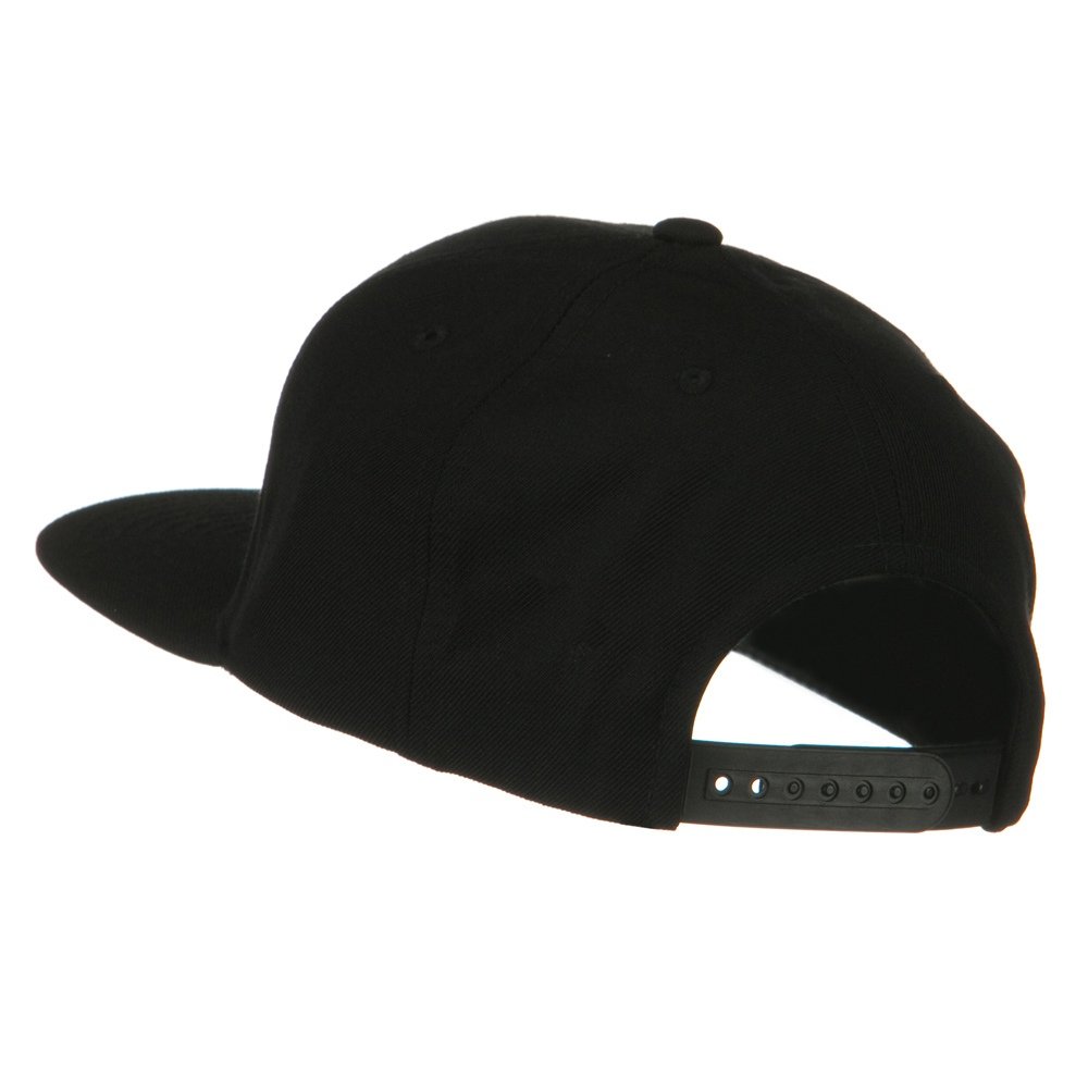 Flexible Wool Blend Prostyle Snapback Cap - Black