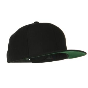 Flexible Wool Blend Prostyle Snapback Cap - Black