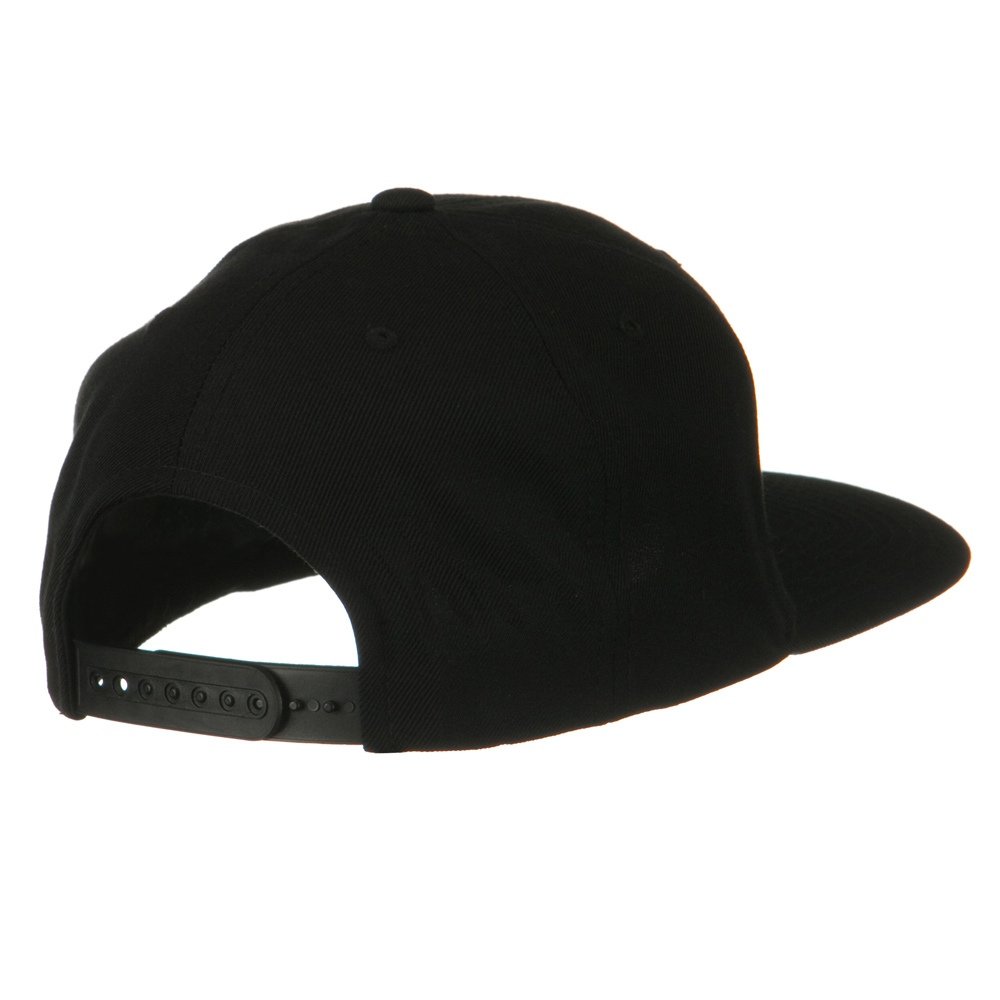 Flexible Wool Blend Prostyle Snapback Cap - Black