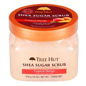 Tree Hut Shea Sugar Scrub Tropical Mango, 18oz, Ultra Hydrating and Exfoliating Scrub for Nourishing Essential Body Care