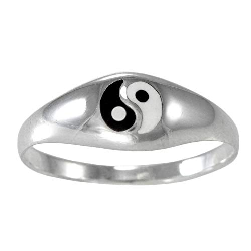 Sterling Silver Yin Yang Taoist Balance Ring (sz 2-9) sz 7