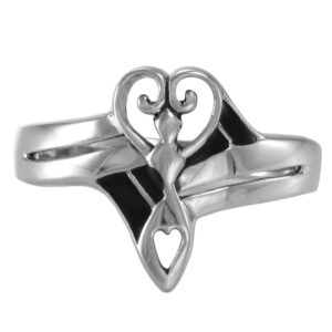 moonlight mysteries sterling silver venus wiccan goddess love heart ring (sz 4-15) sz 8