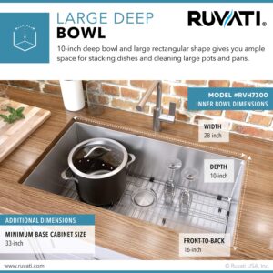 Ruvati 30-inch Undermount 16 Gauge Tight Radius Kitchen Sink Stainless Steel Single Bowl - RVH7300