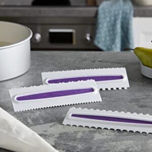 Wilton Comb Icing Smoother Set-3 Piece, White/Purple