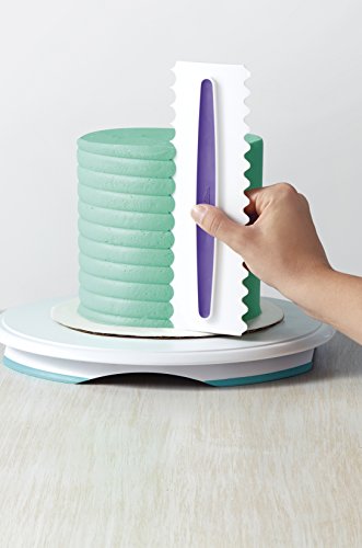 Wilton Comb Icing Smoother Set-3 Piece, White/Purple