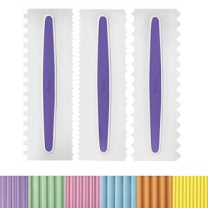 Wilton Comb Icing Smoother Set-3 Piece, White/Purple