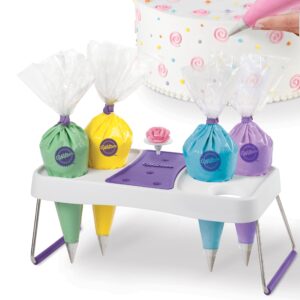 Wilton Decorating Bag Stand - Organize Icing Bags for Easy Reach and Quick Treat Decorating, Holds Flower Nails to Dry Buttercream Flowers, 6-Cavity