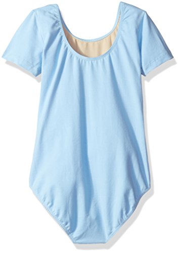 Sansha Big Girls' Shaylee Short Sleeve Leotard, Light Blue, Large