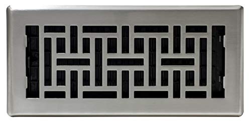 Decor Grates AJH410-NKL Floor Register, 4" x 10", Nickel