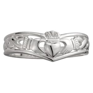 solvar sterling silver ladies claddagh wishbone ring sz 7