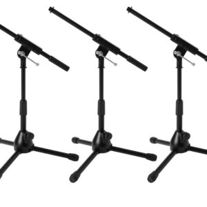 Ultimate Support JS-MCFB50 Low-Profile Mic Stand with Fixed-Length Boom W/Adjustable Height of 16" to 23" - 3 Pack