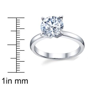 2 Carat Round Brilliant Cubic Zirconia CZ Sterling Silver 925 Wedding Engagement Ring Size 7