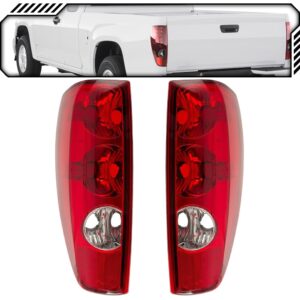 epic lighting amoe style halogen tail lights lens & housing only assembly replacement for chevrolet gmc isuzu 04-12 colorado canyon 06-08 pickup [ gm2800164 gm2801164 25821848 25821849 ] pair