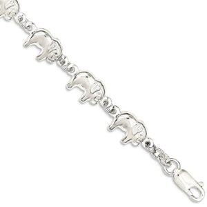 IceCarats 925 Sterling Silver Elephant Chain Charm Bracelet