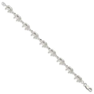 IceCarats 925 Sterling Silver Elephant Chain Charm Bracelet