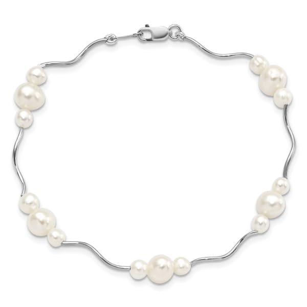 IceCarats 925 Sterling Silver Freshwater Cultured Pearl Chain Bracelet