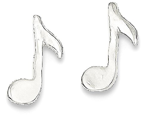 925 Sterling Silver Music Note Small Earrings