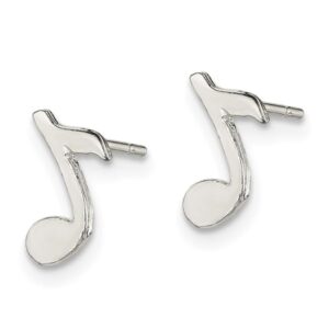 925 Sterling Silver Music Note Small Earrings