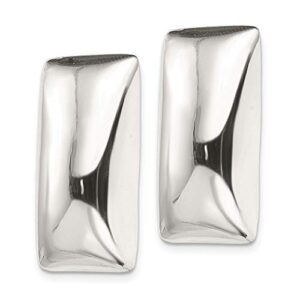 925 sterling silver non pierced clip on rectangle stud earrings