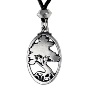 Pewter Yggdrasill Pendant Norse Tree of Life Necklace Viking Jewelry