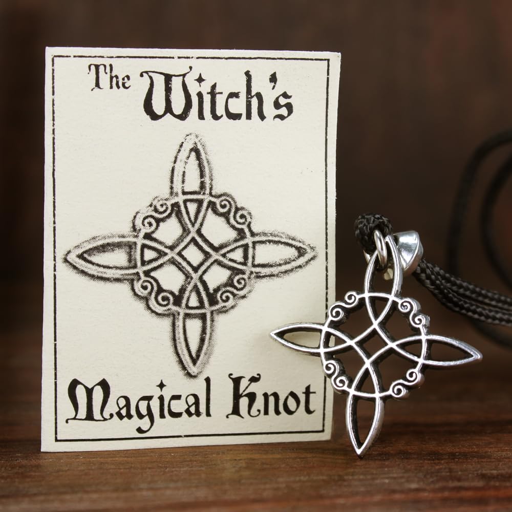 Pewter Celtic Witches Knot Wiccan Pendant Necklace