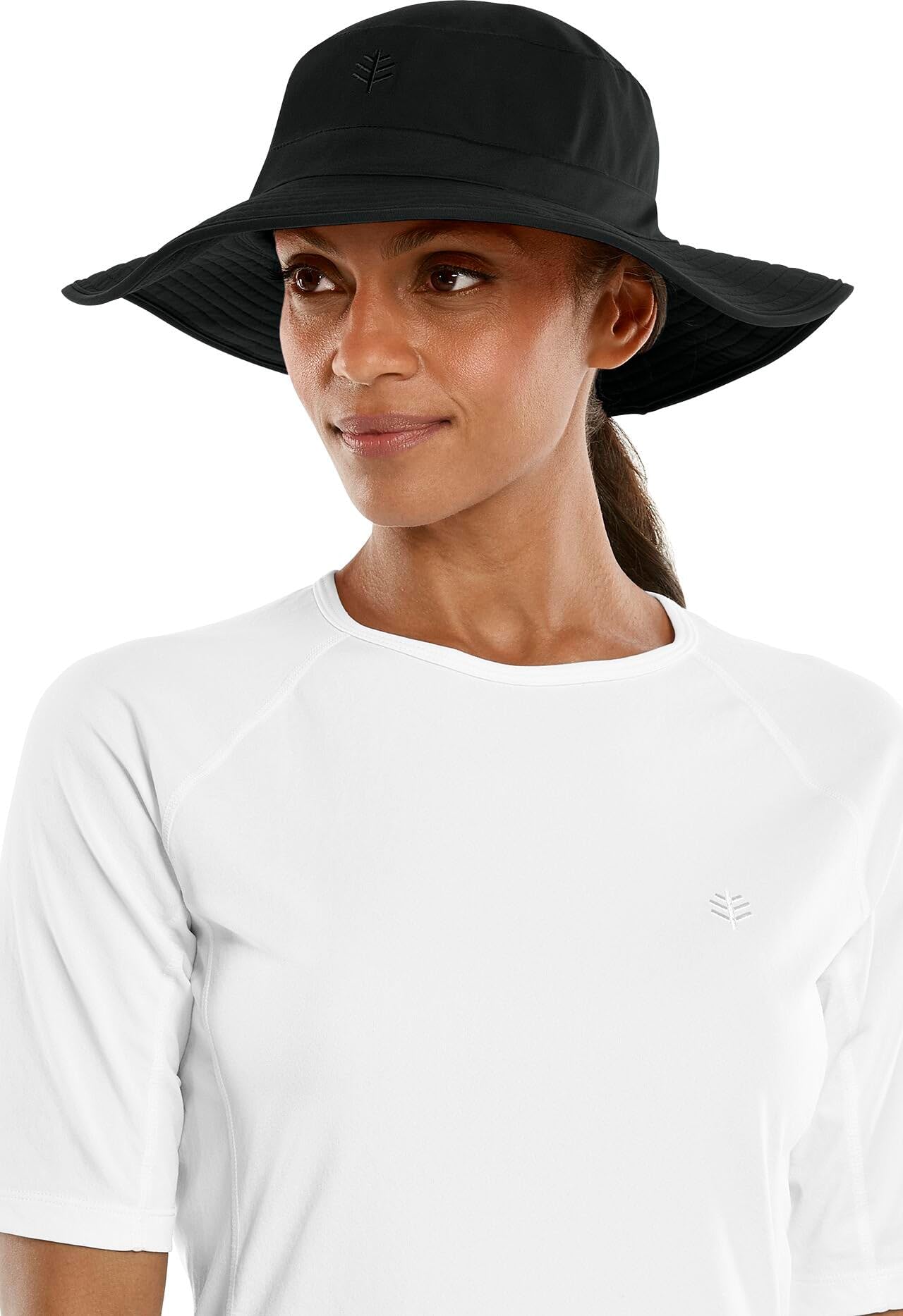 Coolibar UPF 50+ Women's Brittany Beach Hat - Sun Protective (One Size- Black)